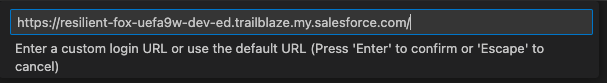 Enter a custom URL to connect on Salesforce