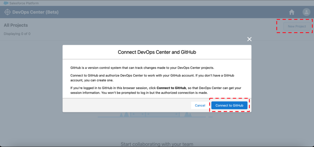 Connect Salesforce devOps center to Github