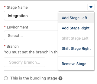 Salesforce devOps center: configure stages