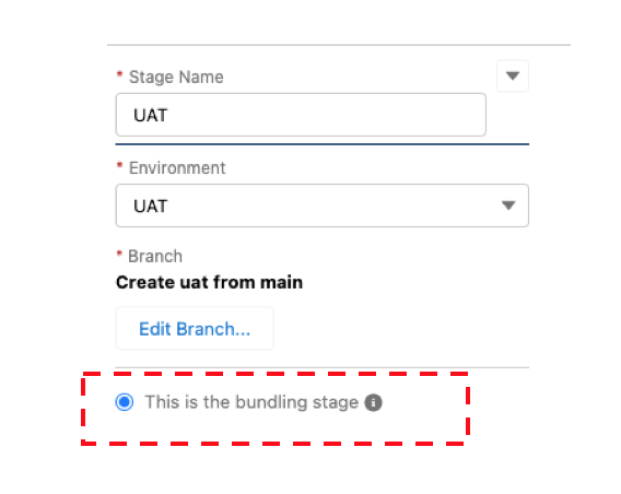 Salesforce devOps center: configure bundling stage