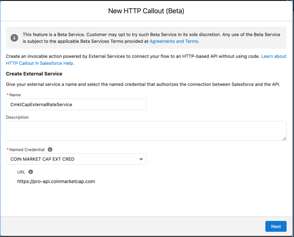 Setup http callout