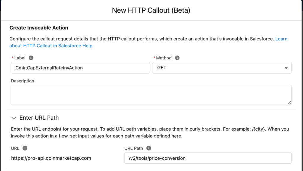 Setup invocable action