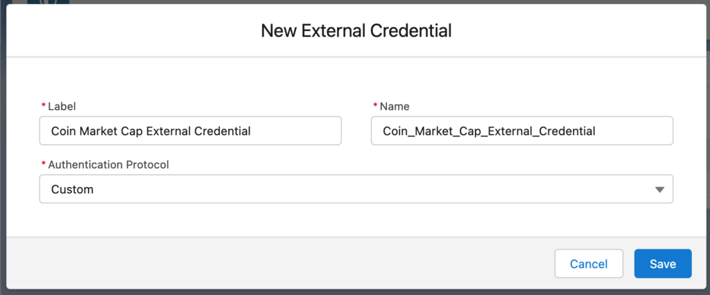 External credential to build a SFDC flow