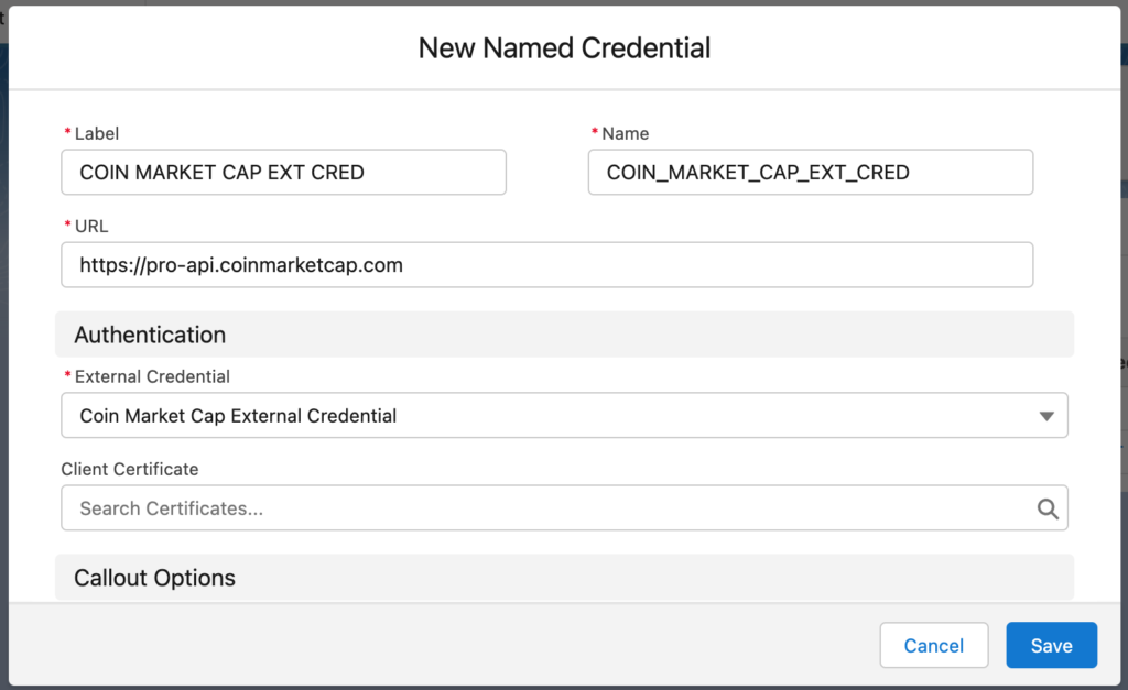 Create a named credential to access an API