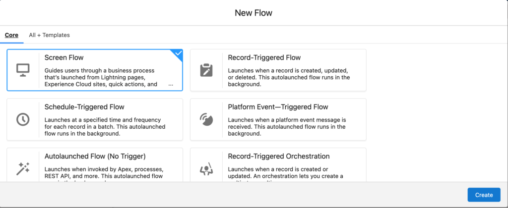 Create an SFDC screen flow